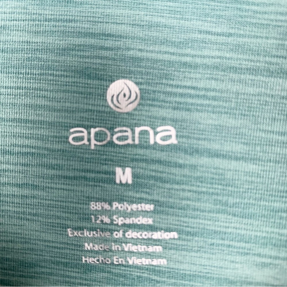 Apana Quarter Zip Long Sleeve Track Jacket Soft Green Thumbholes size M - Picture 4 of 10